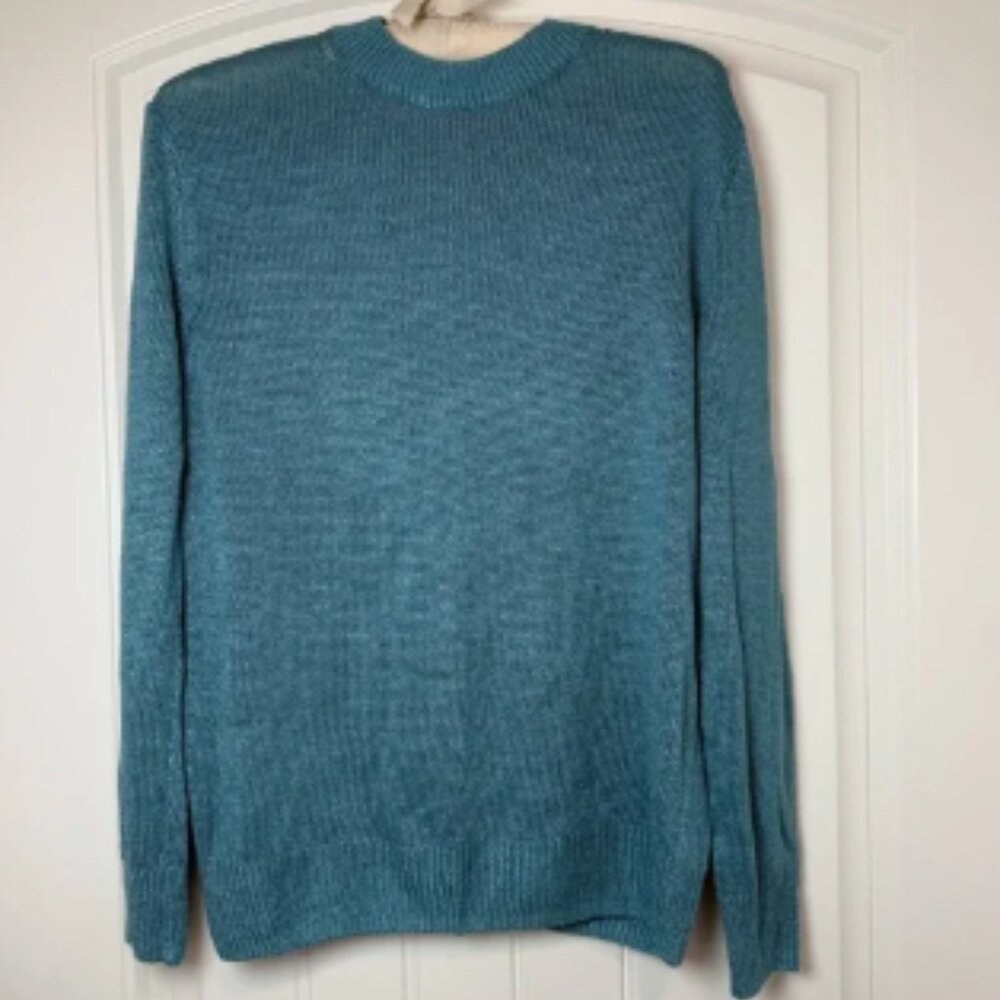 Theory aqua Crew Neck Sweater Knit